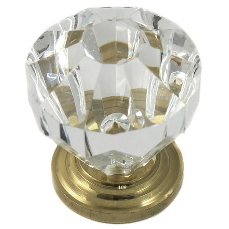 Laurey 1 1/4" Acrystal Knob, Acrylic w/ Brass Base 82104